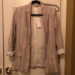 HM blazer tan and white